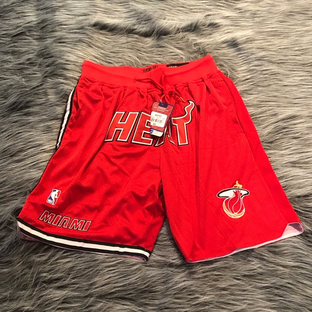 Miami Heat Mitchell & Ness Just Don Shorts Red Size XL